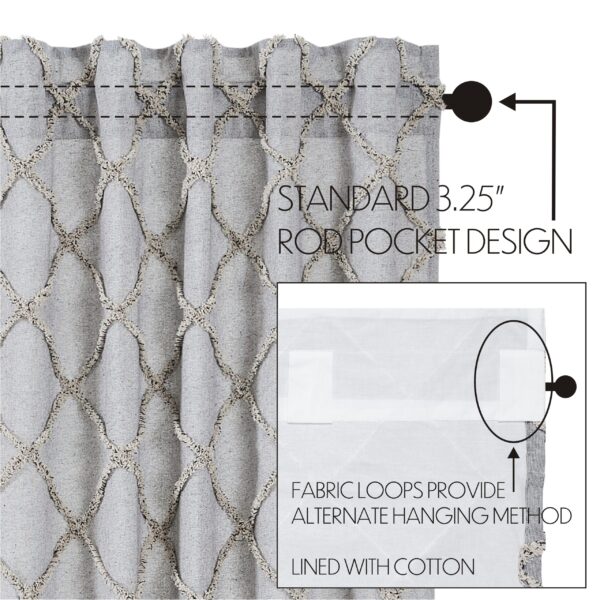 VHC-80515 - Frayed Lattice Creme & Black Valance 16x60