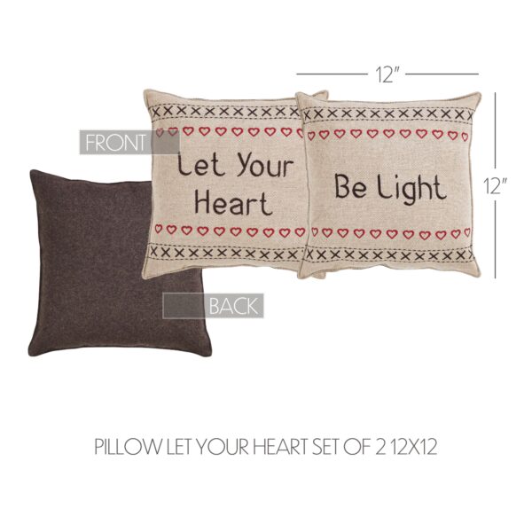 VHC-26637 - Merry Little Christmas Pillow Let Your Heart Set of 2 12x12