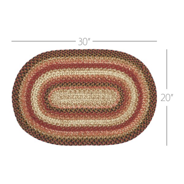 VHC-67110 - Ginger Spice Jute Rug Oval w/ Pad 20x30