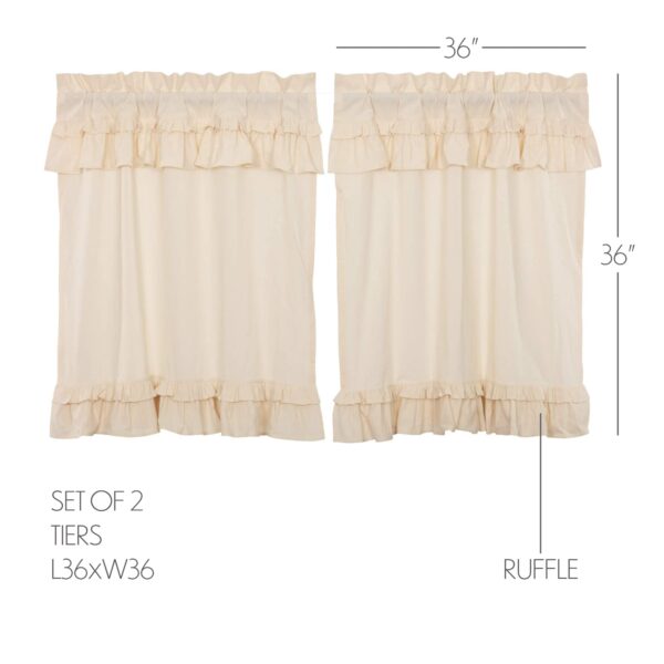 VHC-51990 - Muslin Ruffled Unbleached Natural Tier Set of 2 L36xW36