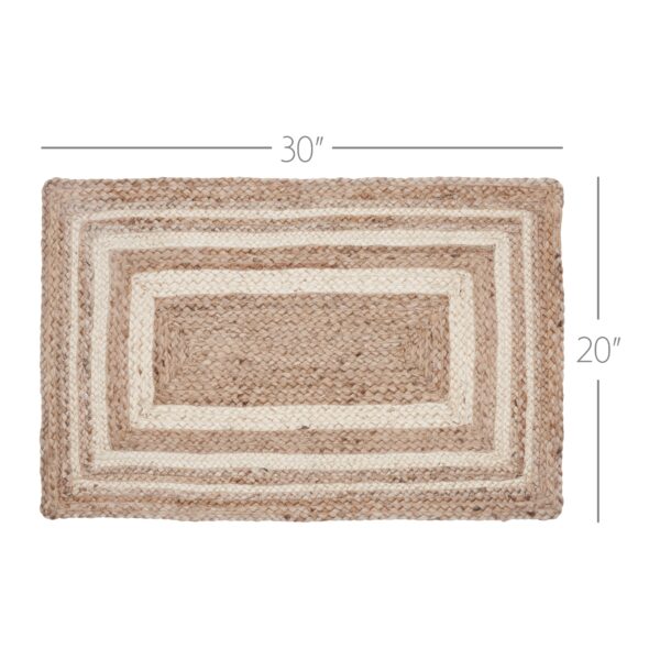 VHC-80374 - Natural & Creme Jute Rug Rect w/ Pad 20x30