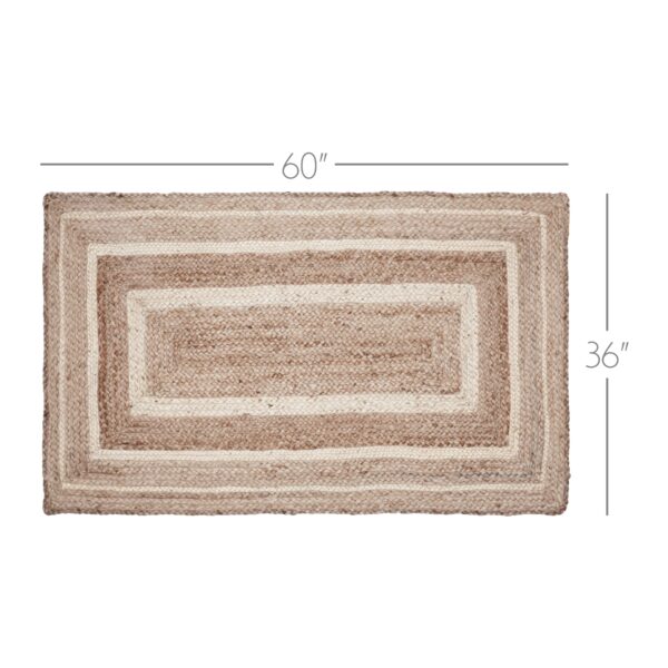 VHC-80376 - Natural & Creme Jute Rug Rect w/ Pad 36x60