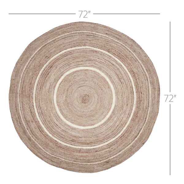 VHC-80380 - Natural & Creme Jute Rug w/ Pad 6ft Round