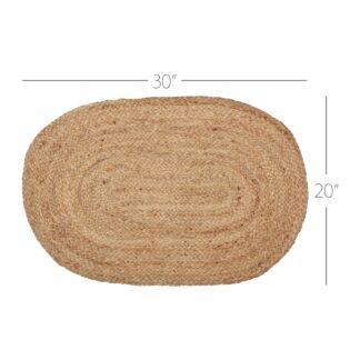 Farmhouse Natural Jute Rug Oval w/ Pad 20x30 by April & Olive
