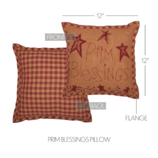 Primitive Ninepatch Star Prim Blessings Pillow 12x12 by Mayflower Market