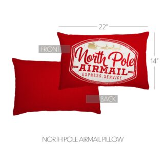 Farmhouse North Pole Airmail Pillow 14x22 by Seasons Crest