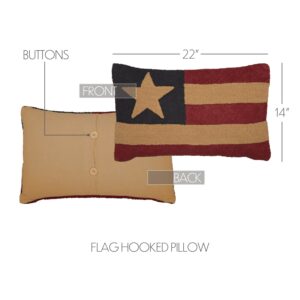VHC-56747 - Patriotic Patch Flag Hooked Pillow 14x22