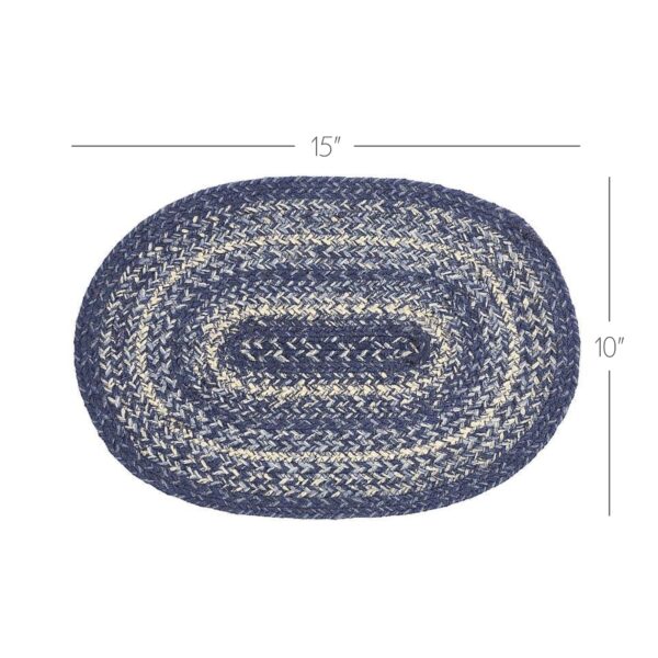 VHC-67100 - Great Falls Blue Jute Oval Placemat 10x15