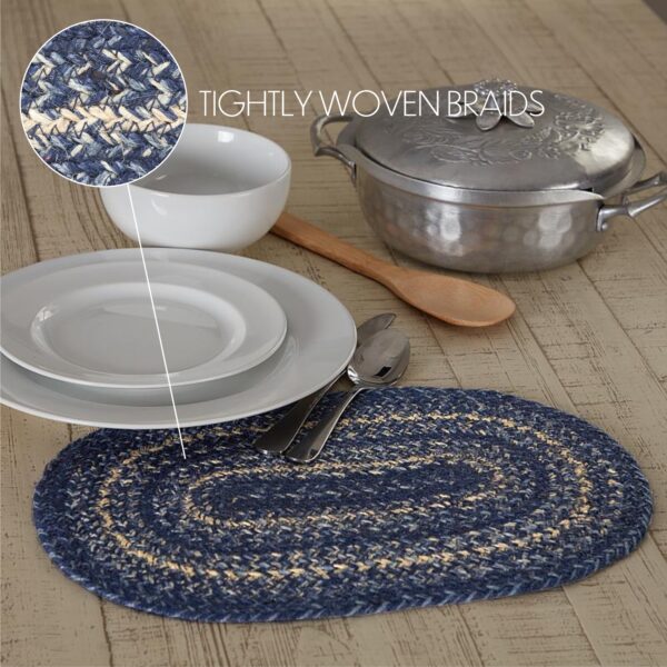 VHC-67100 - Great Falls Blue Jute Oval Placemat 10x15