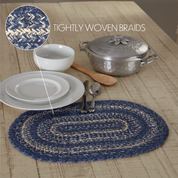 VHC-67098 - Great Falls Blue Jute Oval Placemat 12x18
