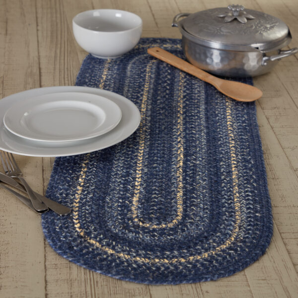 VHC-67102-Great Falls Blue Jute Oval Runner 13x36