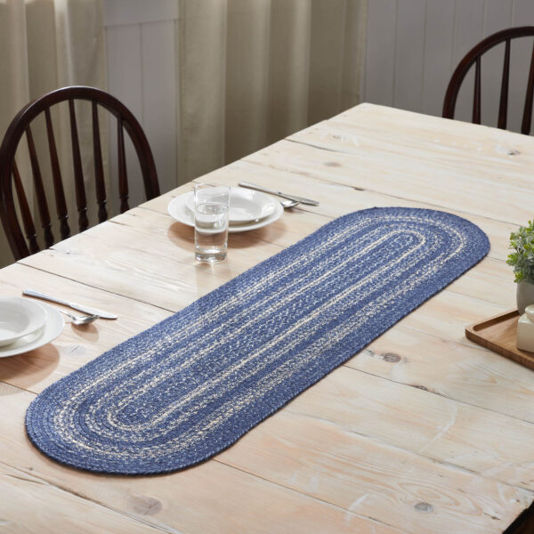 VHC-81349 - Great Falls Blue Jute Oval Runner 13x48