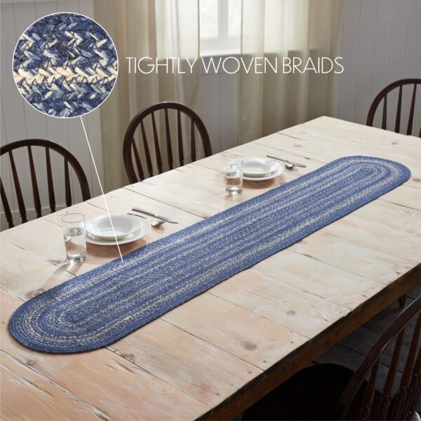 VHC-81350 - Great Falls Blue Jute Oval Runner 13x72