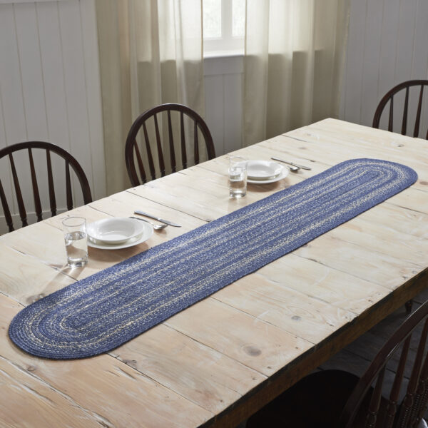 VHC-81350 - Great Falls Blue Jute Oval Runner 13x72