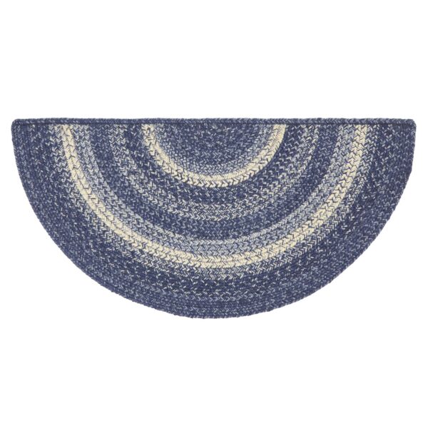 VHC-67079 - Great Falls Blue Jute Rug Half Circle w/ Pad 16.5x33