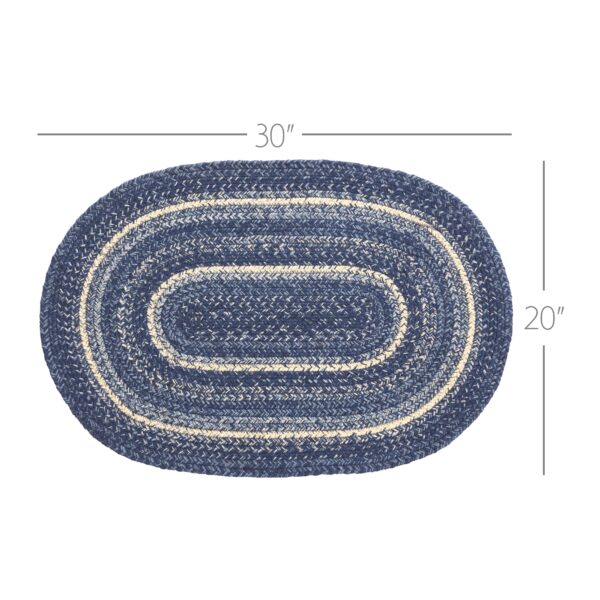 VHC-67080 - Great Falls Blue Jute Rug Oval w/ Pad 20x30