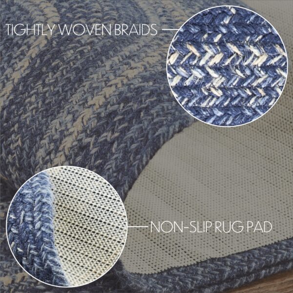 VHC-81351 - Great Falls Blue Jute Rug Oval w/ Pad 24x36