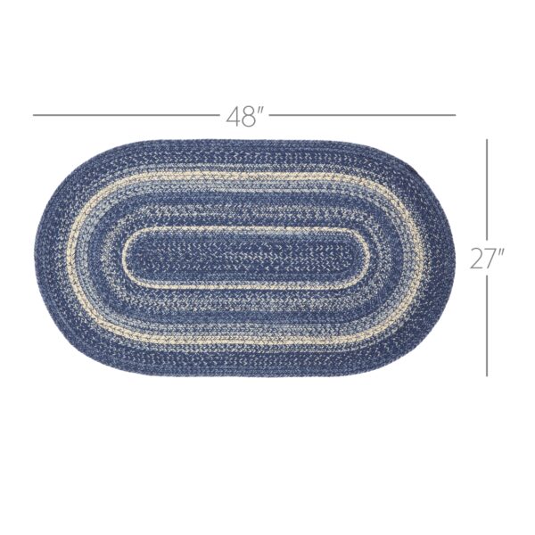 VHC-67081 - Great Falls Blue Jute Rug Oval w/ Pad 27x48