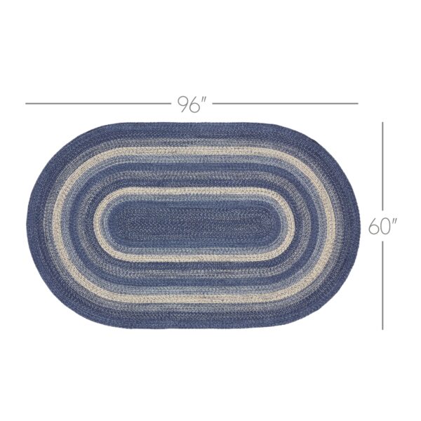 VHC-67084 - Great Falls Blue Jute Rug Oval w/ Pad 60x96