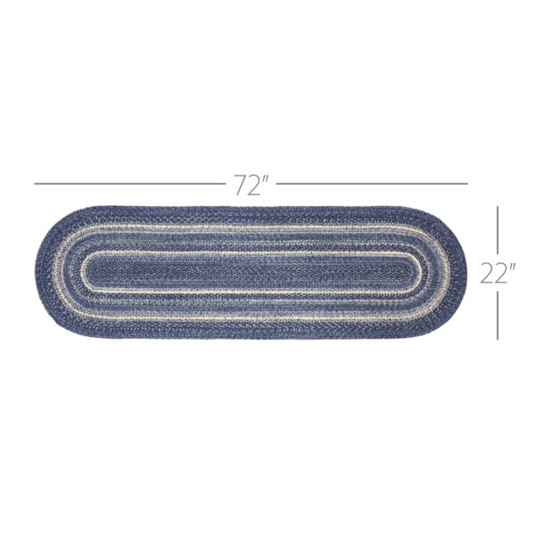 VHC-67082 - Great Falls Blue Jute Rug/Runner Oval w/ Pad 22x72