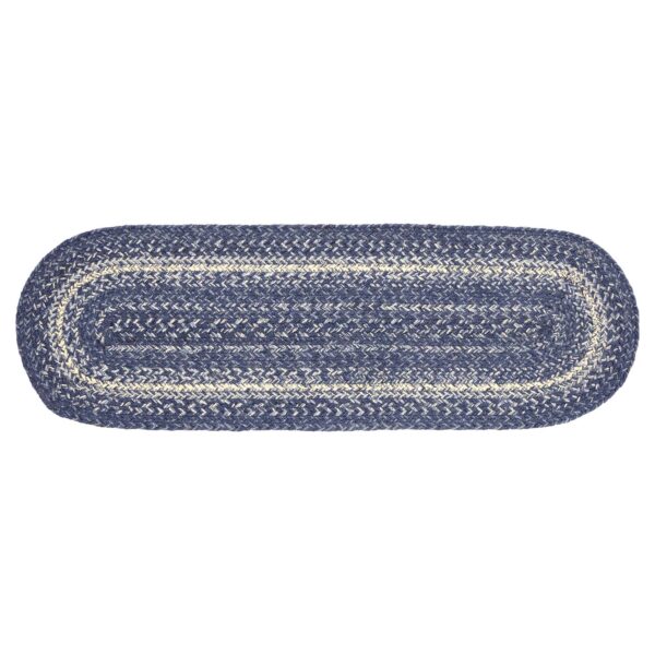 VHC-67077 - Great Falls Blue Jute Stair Tread Oval Latex 8.5x27