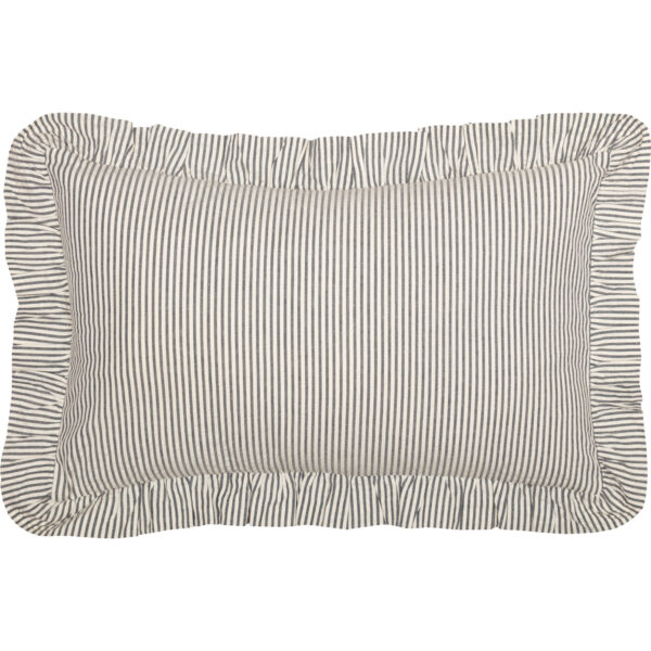 VHC-51216 - Hatteras Seersucker Blue Ticking Stripe Fabric Pillow 14x22