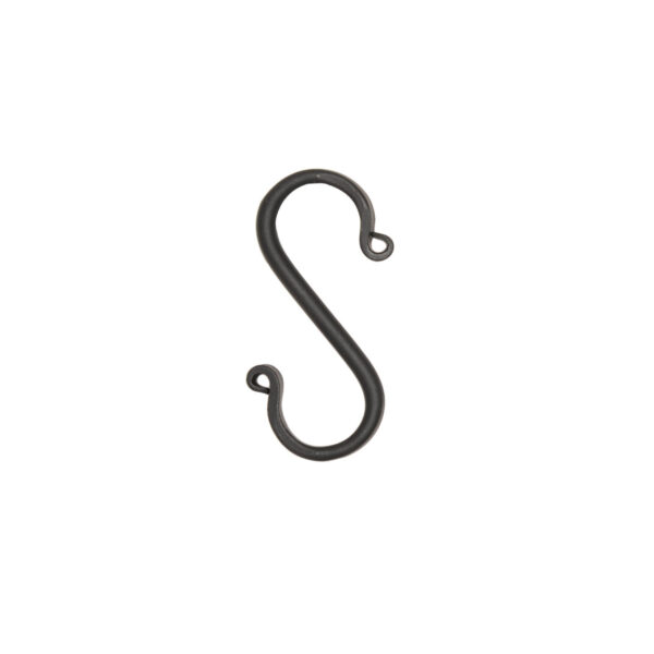 Black Wrought Iron Small Forged S-Hooks (Set of 6)