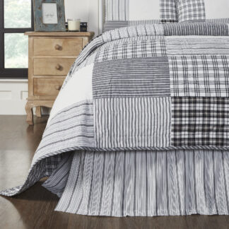 Farmhouse Sawyer Mill Black King Bed Skirt 78x80x16 by April & Olive