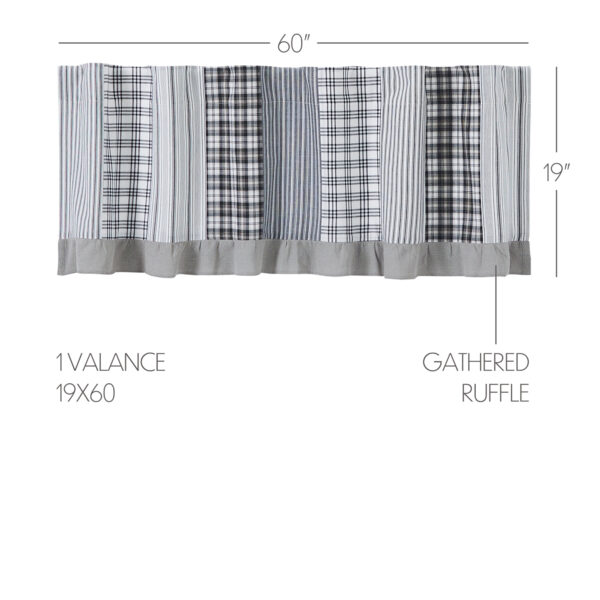 VHC-80463 - Sawyer Mill Black Patchwork Valance 19x60