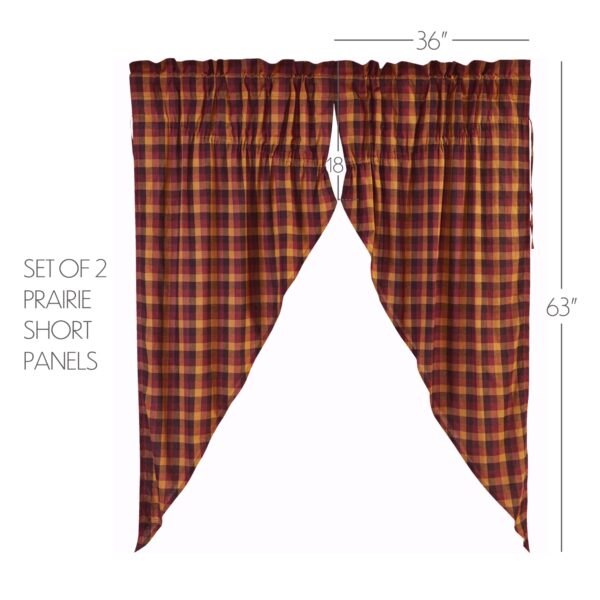 VHC-34045 - Heritage Farms Primitive Check Prairie Curtain Set of 2 63x36x18