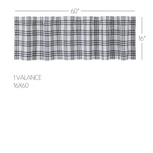 VHC-80477 - Sawyer Mill Black Plaid Valance 16x60