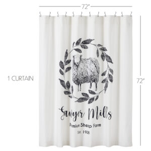 VHC-80494 - Sawyer Mill Black Sheep Shower Curtain 72x72