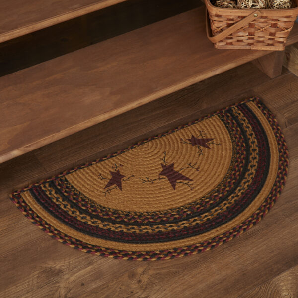 VHC-69584 - Heritage Farms Star and Pip Jute Rug Half Circle w/ Pad 16.5x33