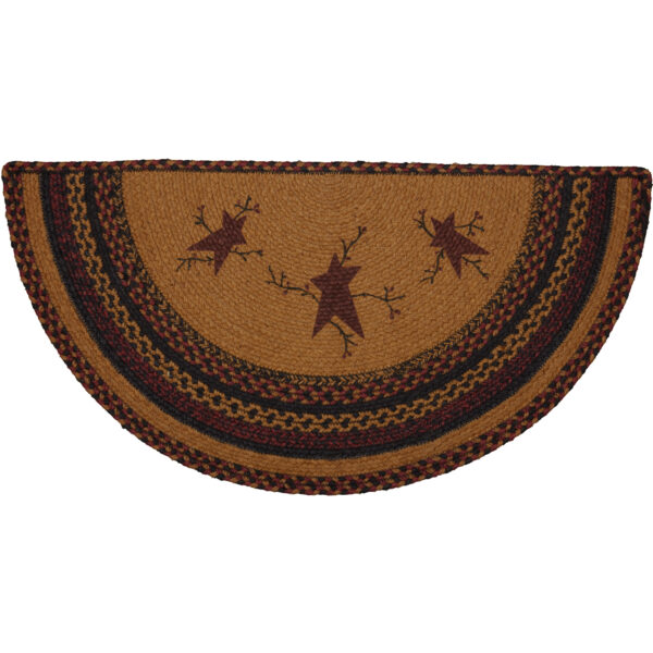 VHC-69584 - Heritage Farms Star and Pip Jute Rug Half Circle w/ Pad 16.5x33