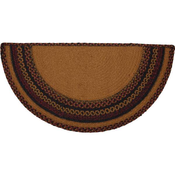 VHC-69584 - Heritage Farms Star and Pip Jute Rug Half Circle w/ Pad 16.5x33