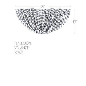 VHC-80491 - Sawyer Mill Black Ticking Stripe Balloon Valance 15x60
