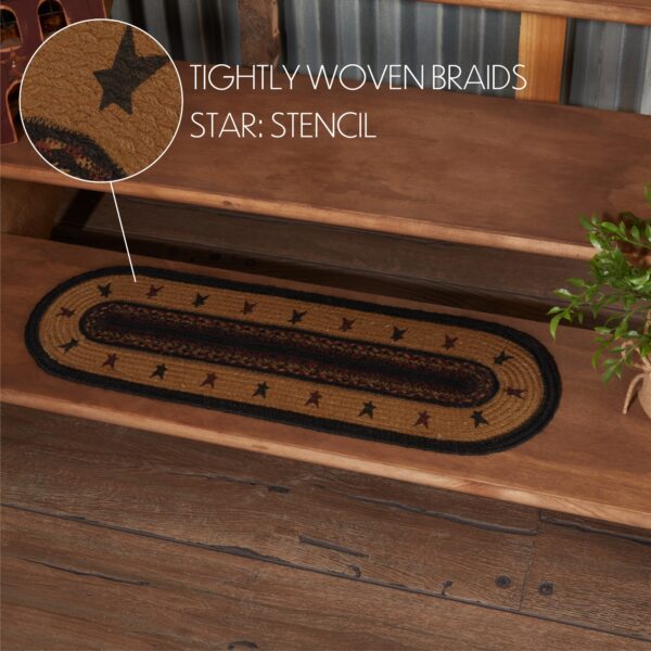 VHC-34055 - Heritage Farms Star Jute Stair Tread Oval Latex 8.5x27
