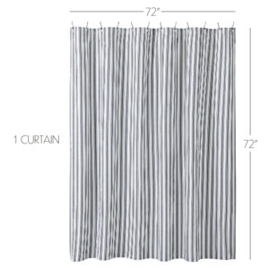 VHC-80492 - Sawyer Mill Black Ticking Stripe Shower Curtain 72x72