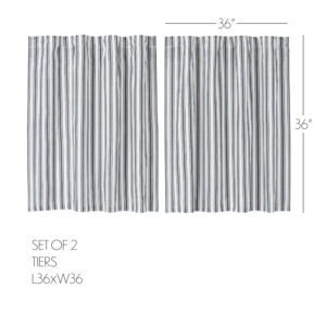 VHC-80486 - Sawyer Mill Black Ticking Stripe Tier Set of 2 L36xW36