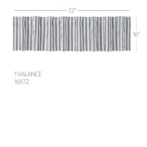 VHC-80489 - Sawyer Mill Black Ticking Stripe Valance 16x72