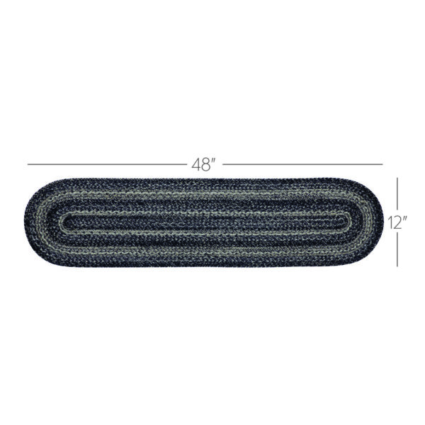 VHC-83559 - Sawyer Mill Black White Jute Oval Runner 12x48