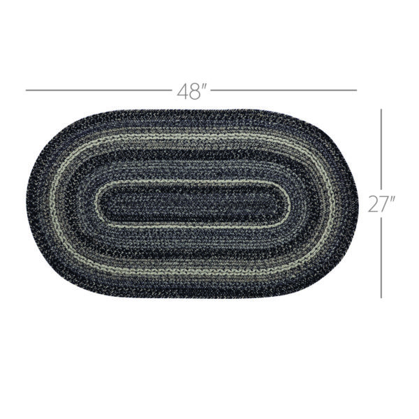 VHC-83537 - Sawyer Mill Black White Jute Rug Oval w/ Pad 27x48