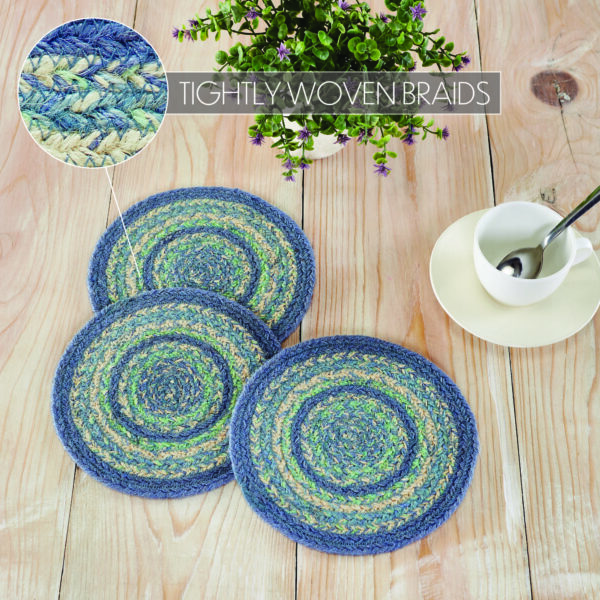 VHC-83498 - Jolie Jute Trivet 8 inch Diameter Set of 3