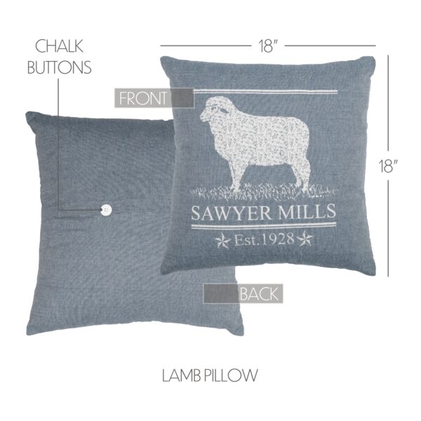 VHC-51266 - Sawyer Mill Blue Lamb Pillow 18x18