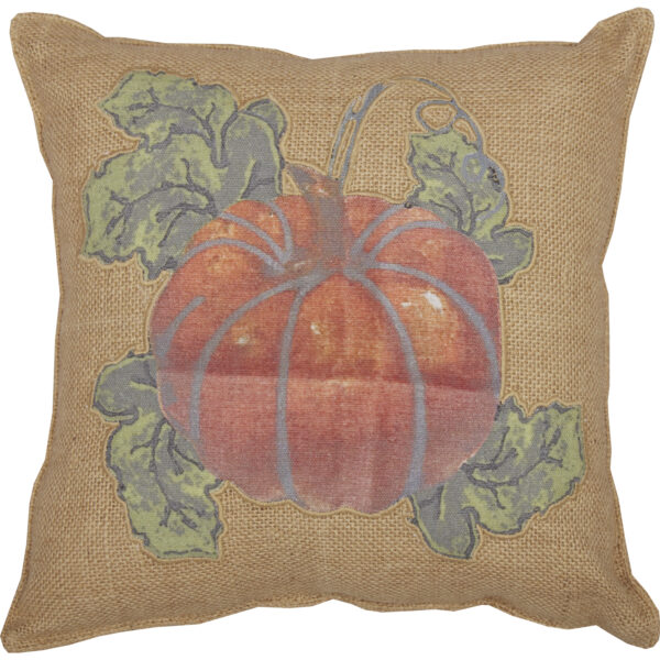 VHC-56722 - Jute Burlap Natural Harvest Garden Pumpkin Pillow 12x12