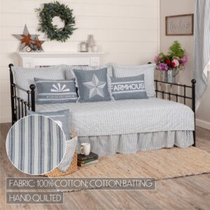 VHC-60151 - Sawyer Mill Blue Ticking Stripe 5pc Daybed Quilt Set (1 Quilt
