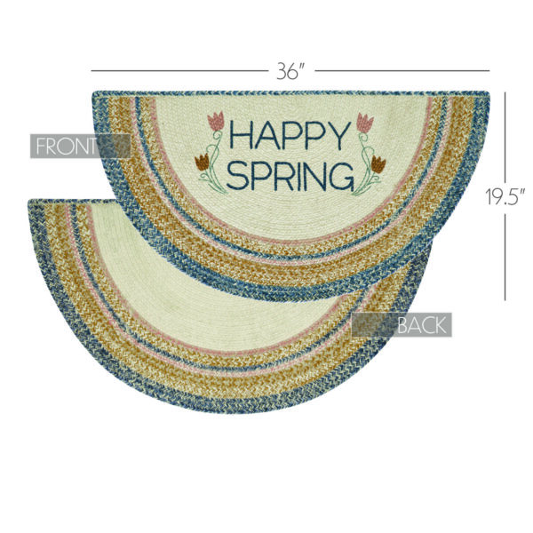 VHC-83413 - Kaila Happy Spring Jute Half Circle w/ Pad 19.5x36