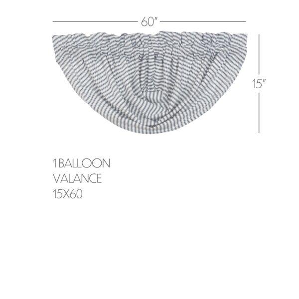 VHC-51278 - Sawyer Mill Blue Ticking Stripe Balloon Valance 15x60