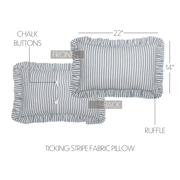 VHC-51270 - Sawyer Mill Blue Ticking Stripe Fabric Pillow 14x22