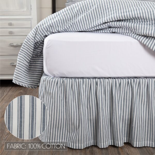 VHC-51905 - Sawyer Mill Blue Ticking Stripe King Bed Skirt 78x80x16